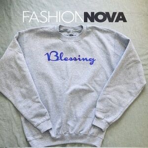 Fashion Nova Men Gray Sweatshirt